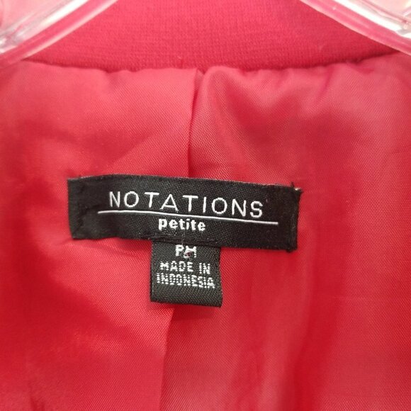 Notations Ponte Red One Button Blazer Petite Mediu - Picture 3 of 10